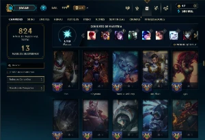 Esmeralda 1 com TODOS os Champs e 249 Skins ( JG / ADC ) - League of Legends LOL