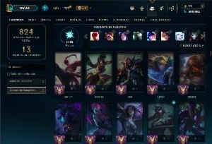 Esmeralda 1 com TODOS os Champs e 249 Skins ( JG / ADC ) - League of Legends LOL