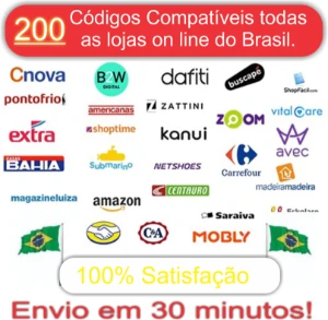 200 Codigos de Barras ean13 Todas as Lojas do Brasil