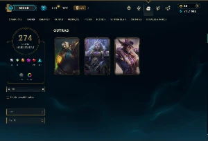 Esmeralda 2 com TODOS os Champs e 274 Skins ( SUP / ADC ) - League of Legends LOL