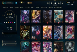 Esmeralda 2 com TODOS os Champs e 274 Skins ( SUP / ADC ) - League of Legends LOL