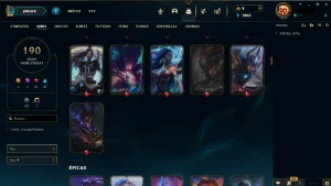 Conta League of Legends Nível 311 com 190 Skins!!! LOL