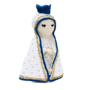 Nossa Senhora de Manto Branco em Amigurumi - Artesanato e Personalizados