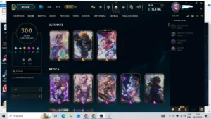 Conta no LEAGUE OF LEGENDS com 300 skins LOL