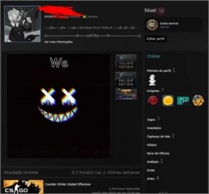 Vendo conta de CSGO- prime, 3 medalhas,1 broche e muito mais - Counter Strike