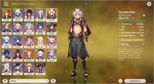 Conta Genshin - AR 55 - 4 Personagens 5* - 50 Invoc. e mais! - Genshin Impact
