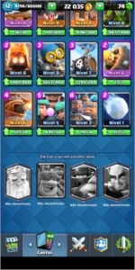 LIGA 1 4260 12 LENDARIAS 8 NV 10 lenhador nv11 - Clash Royale