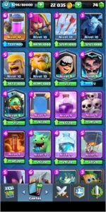 LIGA 1 4260 12 LENDARIAS 8 NV 10 lenhador nv11 - Clash Royale