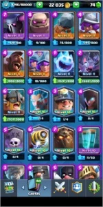 LIGA 1 4260 12 LENDARIAS 8 NV 10 lenhador nv11 - Clash Royale