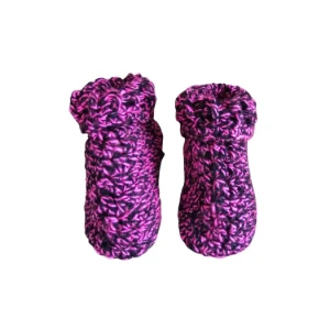 Pantufa de Lã Infantil Pink Mescla 18 - Artesanato e Personalizados