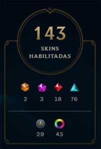 Conta LOL todos champs habilitados, 142 skins e 43 cromas. - League of Legends