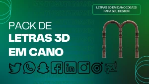 Pack de letras 3D em cano