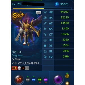 Conta LADMO - Omegamon - Full Acessórios - OT roxo - 2 SSS+ - Digimon Masters Online