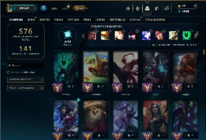 Ouro 3 com TODOS os Champs e 193 Skins + 2 Prestigios - League of Legends LOL