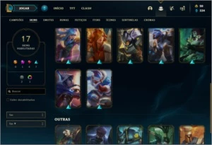 Conta ouro 4 com 17 Skins e 48 Champs - League of Legends LOL