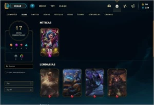 Conta ouro 4 com 17 Skins e 48 Champs - League of Legends LOL