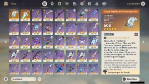 GENSHIN IMPACT - AR57 , 15T5, 13 Personagens T5 e 2 Armas T5