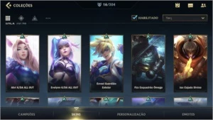 DIAMANTE IV + 16 SKINS + 38 CAMPEÕES + 515 WILD CORES - League of Legends: Wild Rift LOL WR