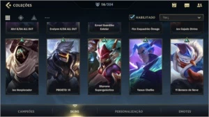 DIAMANTE IV + 16 SKINS + 38 CAMPEÕES + 515 WILD CORES - League of Legends: Wild Rift LOL WR