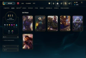 Unranked com TODOS os Champs e 411 Skins ( MID / ADC / JG ) - League of Legends LOL