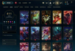 Unranked com TODOS os Champs e 411 Skins ( MID / ADC / JG ) - League of Legends LOL