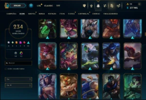 Prata 4 com TODOS os Champs e 234 Skins +13 Vitoriosas - League of Legends LOL