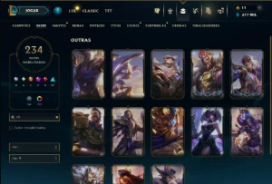 Prata 4 com TODOS os Champs e 234 Skins +13 Vitoriosas - League of Legends LOL