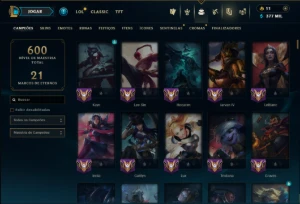 Prata 4 com TODOS os Champs e 234 Skins +13 Vitoriosas - League of Legends LOL