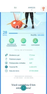 Conta level 28 básica - Pokémon