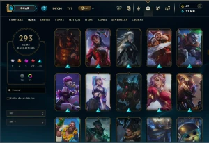 Esmeralda 2 com TODOS os champs e 293 Skins +1 Rara - League of Legends LOL