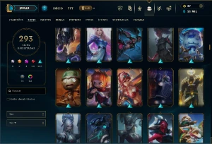 Esmeralda 2 com TODOS os champs e 293 Skins +1 Rara - League of Legends LOL