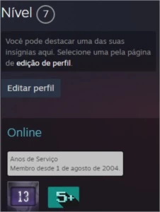 CONTA STEAM 16 ANOS COM MEDALHA 10-5 ANOS NO CSGO - Counter Strike