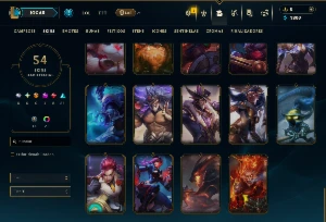 Platina 1 com 150 Champs e 54 Skins - League of Legends LOL