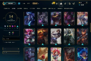 Platina 1 com 150 Champs e 54 Skins - League of Legends LOL