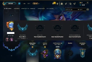 Platina 1 com 150 Champs e 54 Skins