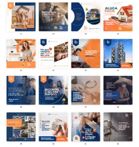 Pack Canva Imobiliária Modelo 2 - 35 Artes Editáveis - Serviços Digitais