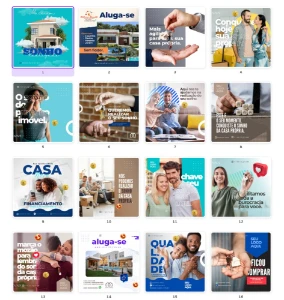 Pack Canva Imobiliária Modelo 2 - 35 Artes Editáveis - Serviços Digitais