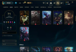 Unranked com 150 Champs e 71 Skins ( MID / JG / ADC ) - League of Legends LOL