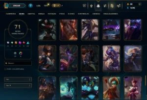 Unranked com 150 Champs e 71 Skins ( MID / JG / ADC ) - League of Legends LOL