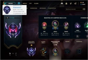 Conta diamante 3 com 53 champs e 35 skins - League of Legends LOL