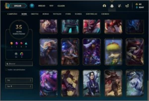 Conta diamante 3 com 53 champs e 35 skins - League of Legends LOL