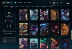 Conta diamante 3 com 53 champs e 35 skins - League of Legends LOL