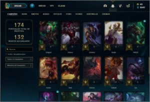Conta diamante 3 com 53 champs e 35 skins - League of Legends LOL