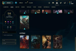 Conta ouro 1 com 38 Champs e 28 Skins - League of Legends LOL