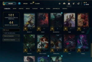 Conta ouro 1 com 38 Champs e 28 Skins - League of Legends LOL