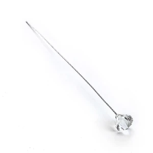 Haste de Metal com Diamante Plástico - Caixa com 12 - Artesanato e Personalizados