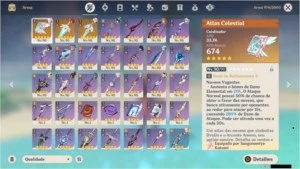 Conta Genshin - AR 58 - 13 5* - 90 Inv. Banner 100% e mais! - Genshin Impact