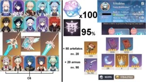 Conta Genshin - AR 58 - 13 5* - 90 Inv. Banner 100% e mais! - Genshin Impact