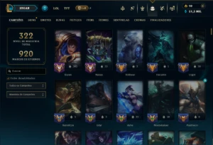 Prata 2 com TODOS os Champs e 96 Skins ( TOP / JG ) - League of Legends LOL