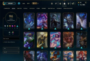 Prata 2 com TODOS os Champs e 96 Skins ( TOP / JG ) - League of Legends LOL